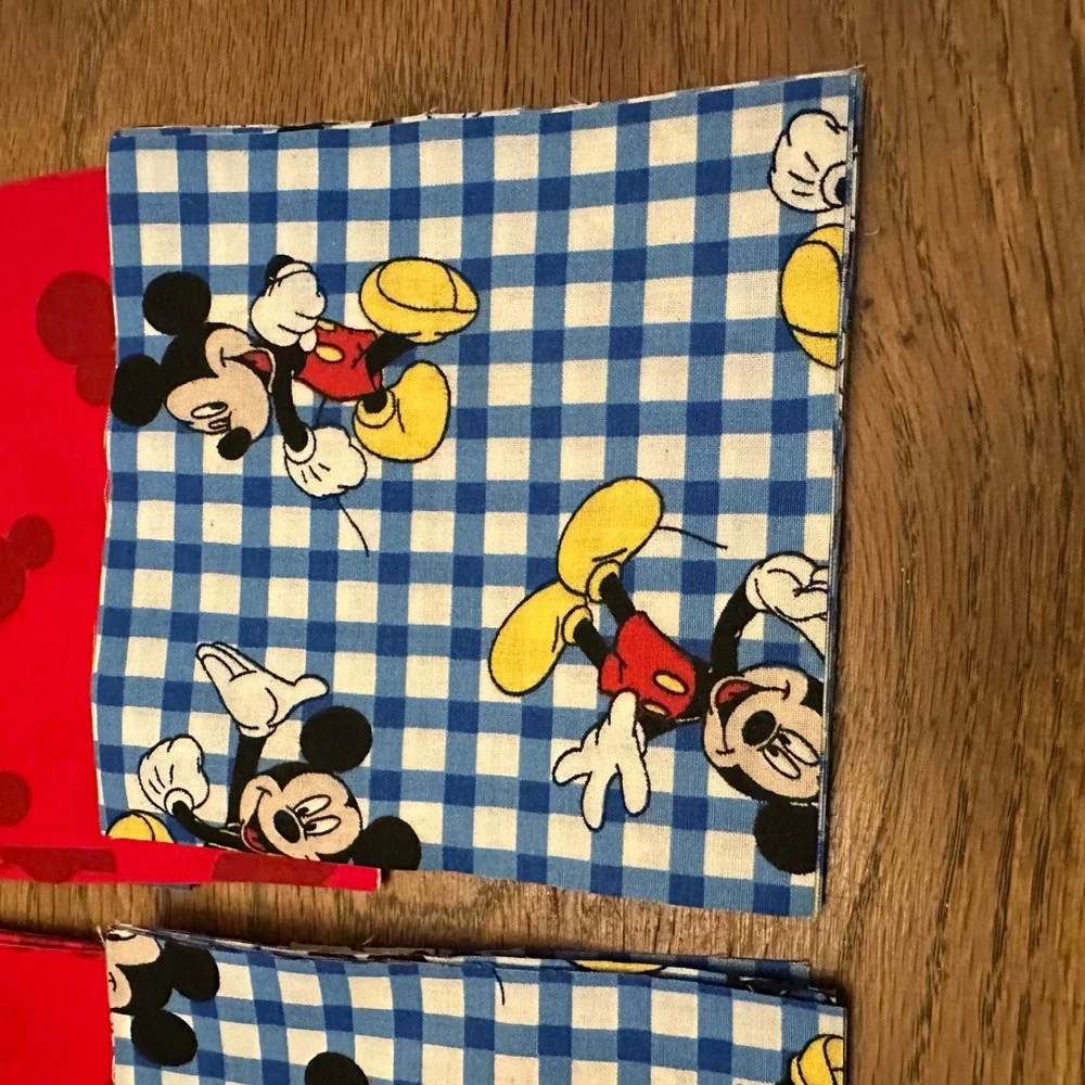 Disney Mickey Mouse Fabric Squares 5 Inch Precut Quilt Charm Pack 72pc Gingham